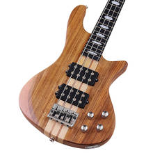 Neck Through 4 String Electric Bass Guitar 43 Inch Natural Color Active Bass Guitar Canada Maple Neck High Quality 2024 - buy cheap