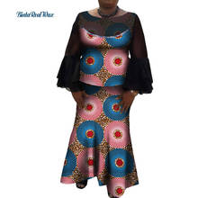 Conjunto de roupas femininas com apliques africanos, conjunto de roupas para festa, 2 peças, padrão bazin rico, tradicional africano wy8145 2024 - compre barato