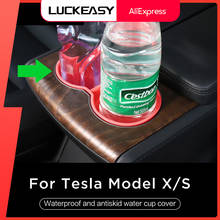 LUCKEASY Car Accessories Interior Modification For Tesla Model X ModelS 2017-2021 Removable Non-slip Waterproof water Cup cover 2024 - buy cheap