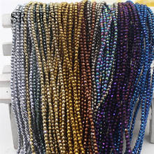 Free shipping 2mm Many Colors Beautiful Round Faceted Metallic Coated Hematite Loose Seed Bail Beads 15'' 2024 - buy cheap