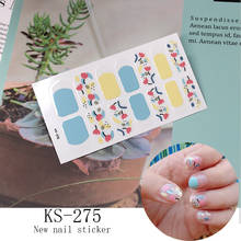 1 лист цветочных декораций, наклейки для дизайна ногтей, французские самоклеящиеся кончики для ногтей, водонепроницаемые слайдеры, наклейки для ногтей, тату, маникюр 2024 - купить недорого