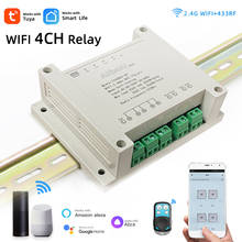 Tuya Smart Light Switch Module,Wifi Breaker Din Rail,4 Channel Relay 110V 220V,,Alexa Google Alice RF433 Wireless Remote Control 2024 - buy cheap