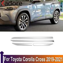 Cubierta de línea de moldura para puerta lateral de toyota corolla cross, Protector de moldura, accesorios de decoración Exterior, cromado, 2019, 2020, 2021 2024 - compra barato