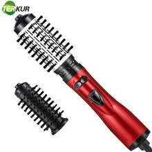 Rotating Hair Dryer Brush Electric Blow Drier Comb Hot Air Straightener Curler Iron One Step 2 Gears Blower Replaceable 2 Heads 2024 - buy cheap