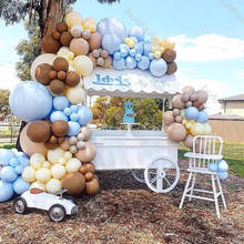 DIY Macaron Blue Balloon Garland Kit Wedding Decoration Yellow Coffee Doubled Apricot Balloon Arch Baby Shower Birthday Decor 2024 - buy cheap