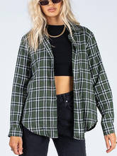 Aachoae New Arrivals Plaid Blouse Women Long Sleeve Casual Female Shirt Turn Down Collar Loose Office Ladies Tunic Tops Blusas 2024 - buy cheap