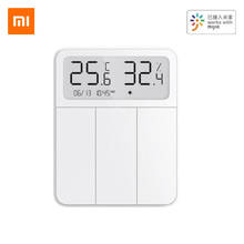 Xiaomi-Interruptor de pared inteligente Mijia, Control remoto de luz, inalámbrico, 3 teclas, con temperatura y humedad, pantalla digital LCD 2024 - compra barato