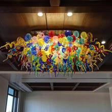 Lámpara de Arte de lujo de Murano, candelabros LED de cristal soplado montado en el techo, Multicolor, burbujas, para comedor 2024 - compra barato