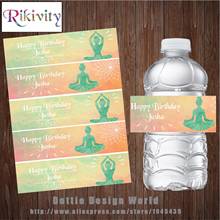 Custom Yoga Birthday Water Bottle Wine Labels Candy Bar Wine Champagne Wrapper Sticker Baby Shower Wedding Party Favordecoration 2024 - buy cheap