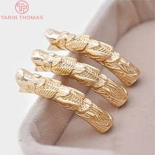 4PCS 35x7MM 24K Champagne Gold Color Plated Brass Connect Rope Dragon Bracelet Curved Tube Diy Jewelry Accessories 2024 - buy cheap