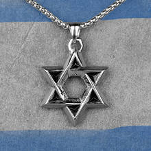 Judaism Hexagram Long Men Necklaces Pendants Chain Punk for Boyfriend Male Stainless Steel Jewelry Creativity Gift Wholesale 2024 - buy cheap