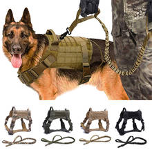 Тактическая шлейка для собак, жилет в стиле милитари, комплект с поводком, жилет для средних и больших собак, немецкой овчарки 2024 - купить недорого