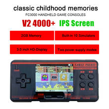 Console de jogos portátil fc3000, console de jogos com tela colorida preta e cinza para crianças com 1091 jogos embutidos 2024 - compre barato