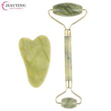 Rolo de massagem gua sha com 5 estilos, ferramentas de jade natural para raspar massagem, olho, face, pescoço, fino, relaxar, ferramentas de emagrecimento 2024 - compre barato