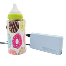 Funda protectora para biberón de bebé con patrón impreso, calentador portátil USB para biberón de leche, café, té, taza, bolsa de calentamiento de bebidas, 1 unidad 2024 - compra barato