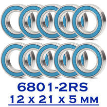 6801RS Bearing ABEC-7 ( 10 PCS ) 12*21*5 mm Thin Section 6801-2RS Ball Bearings 61801 RS 6801 2RS With Blue Sealed L-2112DD 2024 - buy cheap