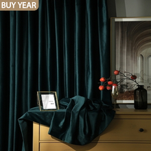 Cortinas nórdicas de luxo, para sala de estar, quarto, visão de veludo, sombreamento espesso americano, estilo nórdico 2024 - compre barato