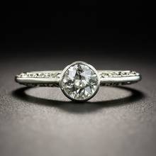 Anéis de casamento de cor de prata para mulheres homens corte redondo criado moissanite noivado aniversário jóias de aniversário 2024 - compre barato