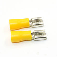 1000PCS 12-10AWG   6.3mm 1/4"  Female Male Yellow Spade Wire Connector Crimping Terminals Electrical Crimp Terminal 2024 - buy cheap