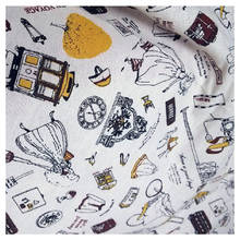 Tela de lino y algodón para coser, tejido acolchado para dibujo de persona, mapa, 155x100cm, 1 metro 2024 - compra barato