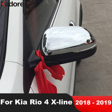 For Kia Rio 4 X-line 2018 2019 ABS Chrome Side Wing Rearview Rear View Mirror Decorated Cover Trim Case Shell styling 2024 - buy cheap
