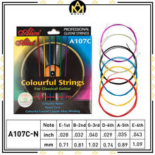 Acoustic Guitar Strings Rainbow Colorful Guitar Strings E-A For Acoustic Folk Guitar Classic Guitar Multi Color A107-C 6Pcs/Set 2024 - buy cheap
