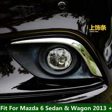 Хромированные передние противотуманные фары Lapetus, декоративная рамка для век и бровей, накладка, подходит для Mazda 6 Sedan & Wagon 2013 2014 2015 2024 - купить недорого