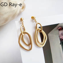Retro Irregular Geometric Dangle Earrings for Women Temperament Fashion Punk Matte Multi Gold Circle Korean Earrings Party 177 2024 - buy cheap