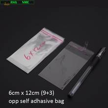 500pcs/lot Clear Resealable BOPP/Poly/ Cellophane Bag 6x12cm(9+3) Transparent OPP gift Plastic packaging bags Self Adhesive Seal 2024 - buy cheap