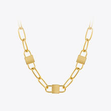 Enfashion colares vintage com fechadura femininos, gargantilha chaveiro cor dourada de aço inoxidável joias estilosas para presente p203171 2024 - compre barato