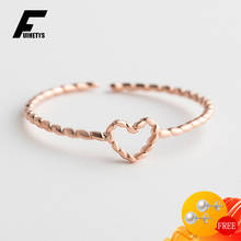 Fashion Women Ring 925 Sterling Silver Fine Jewelry Accessories Heart Shaped Open Finger Rings for Wedding Engagement Party Gift 2024 - buy cheap