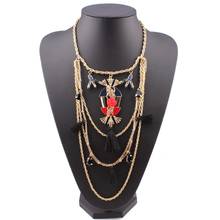 2021 New Fashion Gold Chains Necklace Jewelry Cotton Pendant Crystal Tassel Flower Charm Statement Necklace for Women 2024 - buy cheap