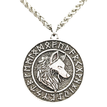 Nostalgia Wolf Amulet Talisman Pendant Viking Runes Jewelry Gothic Necklace Men 2024 - buy cheap