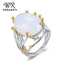 WEGARASTI Silver New Jewelry Ring Moonstone Trendy Party Classic Fashion Silver Rings Jewelry Woman Engagement Gift 2024 - buy cheap
