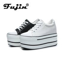 Fujin-zapatos de plataforma transpirables para mujer, zapatillas de lona a la moda, superaltas, para primavera y otoño, 2021 2024 - compra barato