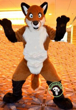 Halloween fursuit lobo cão longo pele marrom husky peludo mascote traje desfile raposa cão cosplay ternos peludos unissex outfit natal easte 2024 - compre barato