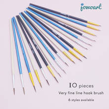10Pcs/Set Fine Hand-painted Thin Hook Line Pen Short Wood Rod Drawing Art Pen Paint Brush Art Supplies Nylon Brush Special Offer 2024 - buy cheap