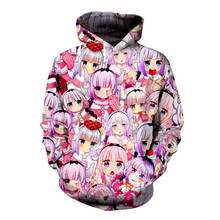 SOSHIRL Naturally Cute Anime Hoodie 2018 New Fashion 3d Sweatshirt Women/men's Pullovers Kawaii Kanna Kamui Pink Hooded Dropship 2024 - buy cheap