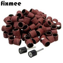 Fixmee 100pcs 1/2" Sanding Bands Drums Sleeves for DREMEL Rotary Tools Grit 80#  for Dremel Polishing Sand Shape Hard Woods 2024 - buy cheap