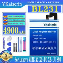 YKaiserin For Lenovo X 2 Battery Replacement 4900Mah Li-ion BL231 BL 231 Battery Replacement For Lenovo VIBE X2 S90 S90u