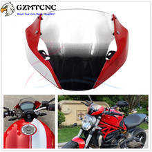 Pára-brisas da motocicleta para ducati monster 1200 1200s 2018 - 2020 1200r 18 19 20 cabeça dianteira carenagem defletores de pára-brisa 2024 - compre barato