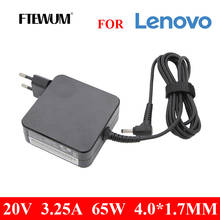 FTEWUM EU AC зарядное устройство для ноутбука 20V 3.25A 65 Вт 4,0*1,7 мм для Lenovo IdeaPad 100-15 B50-10 Йога 710 510-14ISK адаптер питания для ноутбука 2024 - купить недорого