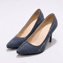 Asileto sapato feminino estilo jeans, sapato de salto alto, ponta fina, sapato para festa, estilo casual s304 2024 - compre barato