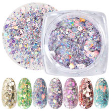 1pcs Hexagon Sequins Nail Art Glitter Sparkly Mermaid Nail Powder Flakes Polish Spangles Manicure Nail Art Decoration JIDJ01-12 2024 - buy cheap