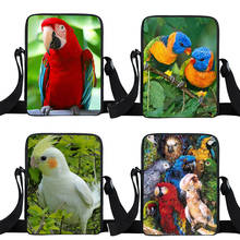 Animal pássaro papagaio coruja crossbody saco para viagem menina mochila senhoras bolsa de ombro lazer mensageiro sacos bolsa feminina bookbag 2024 - compre barato