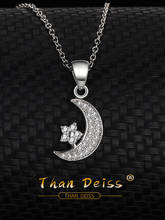 Collar de plata de ley s925 con forma de Luna y estrellas para mujer, colgante sencillo con forma de luna y estrellas, estilo europeo y estadounidense, Secklace 2024 - compra barato