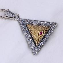 S925 pure Silver Vintage Pendant Triangle God's Eye Pendant Thai Silver Pendant 2024 - buy cheap