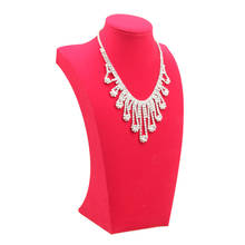 Soporte de collar de terciopelo rojo para joyería, colgante de maniquí, soporte de exhibición, modelo de estante, cuello, busto, marco de exhibición 2024 - compra barato