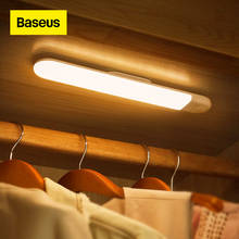 Baseus Under Cabinet Light PIR LED Motion Sensor Light Rechargeable LED Night Light Lamp For Wardrobe Kitchen Bedroom Closet 2024 - buy cheap