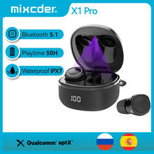 Mixcder X1 PRO TWS беспроводные наушники, Bluetooth5.1 Qualcomm aptX, iPX7 водонепроницаемые наушники Type-c с быстрой зарядкой 50 часов воспроизведения 2024 - купить недорого